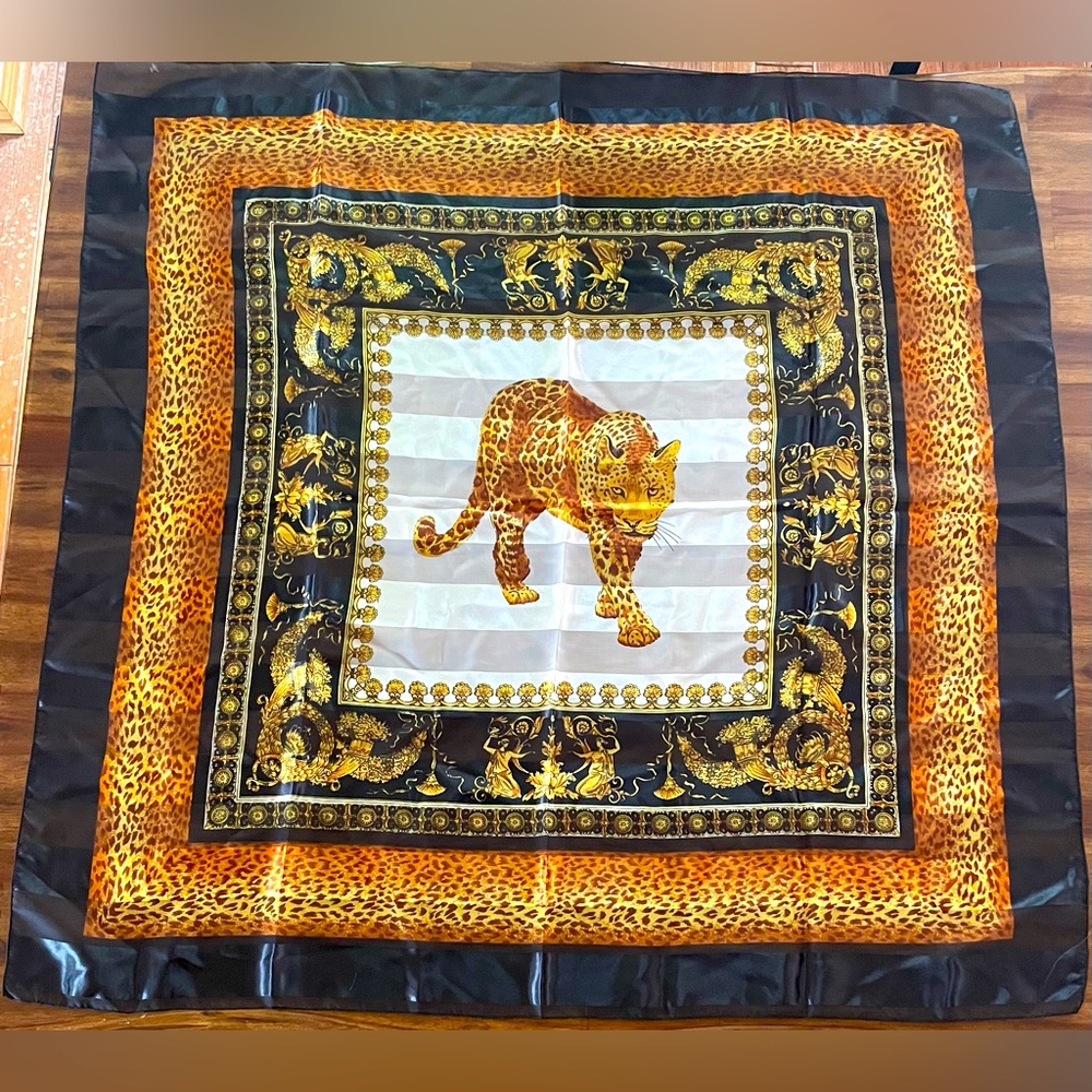 3/$15 Beautiful Square Leopard Decorative Bandana Hankerchief or Small Tapestry